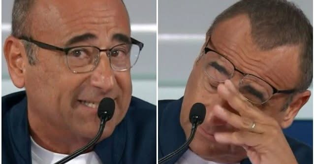 Carlo Conti si commuove in conferenza stampa a Sanremo 2025 ricordando la mamma: “Mi ha trasmesso il valore del rispetto”