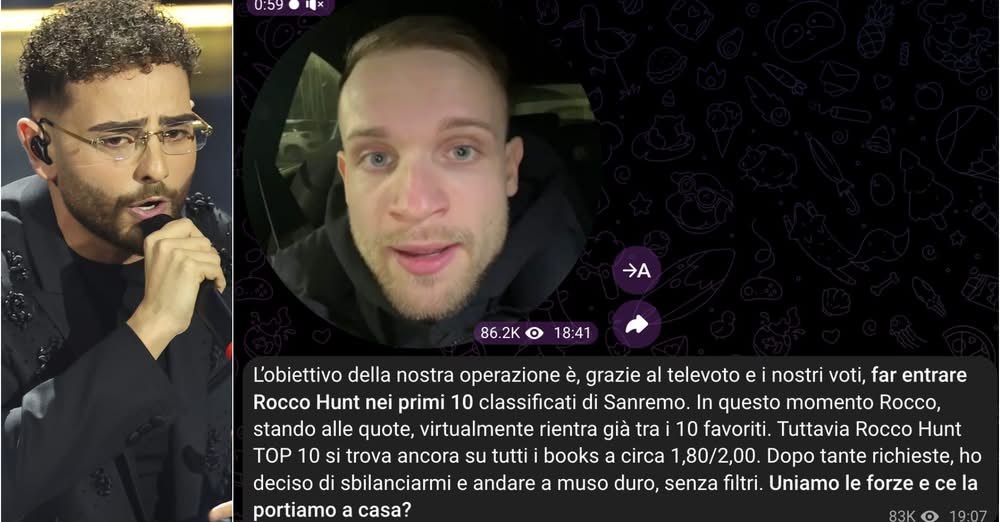 Scommesse su Rocco Hunt: il piano per truccare la classifica di Sanremo 2025