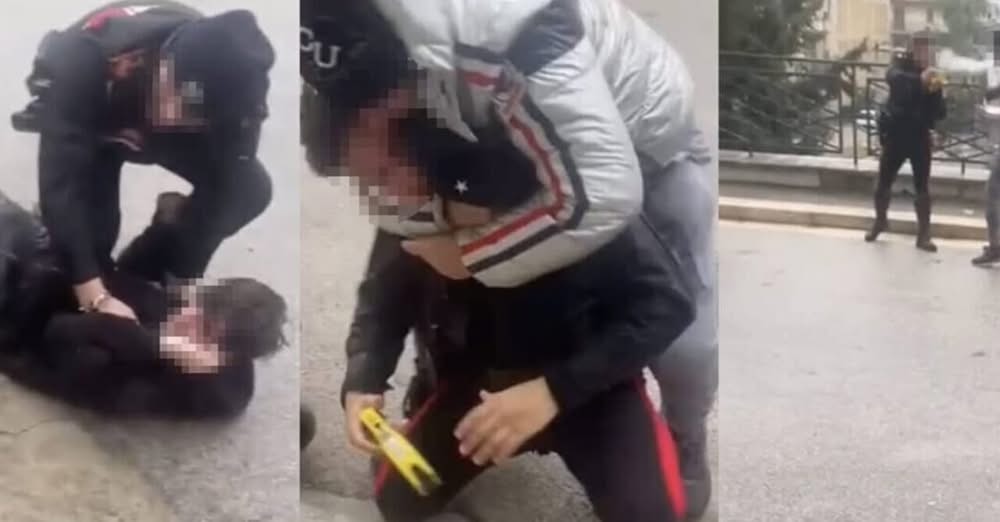 Padre e figlio in moto aggrediscono i carabinieri: immagini sconvolgenti